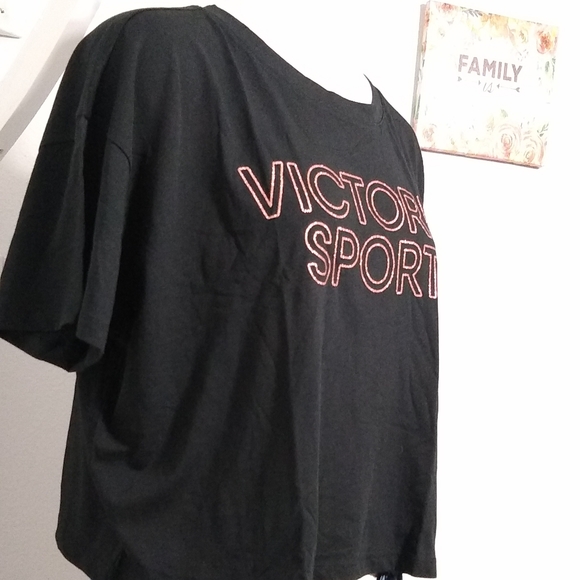 Victoria's secret Crop Top L/G Black Logo Victoria - Picture 4 of 11